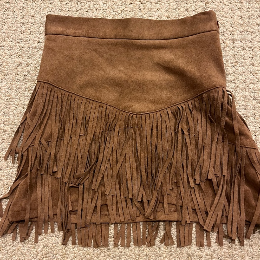 Brown Altard State Fringe Skirt